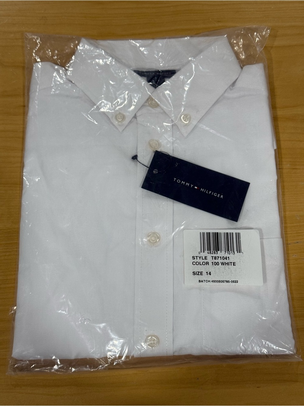 New Sealed Tommy Hilfiger Long Sleeve Dress Shirt Sz.14 Boys style T871041 white